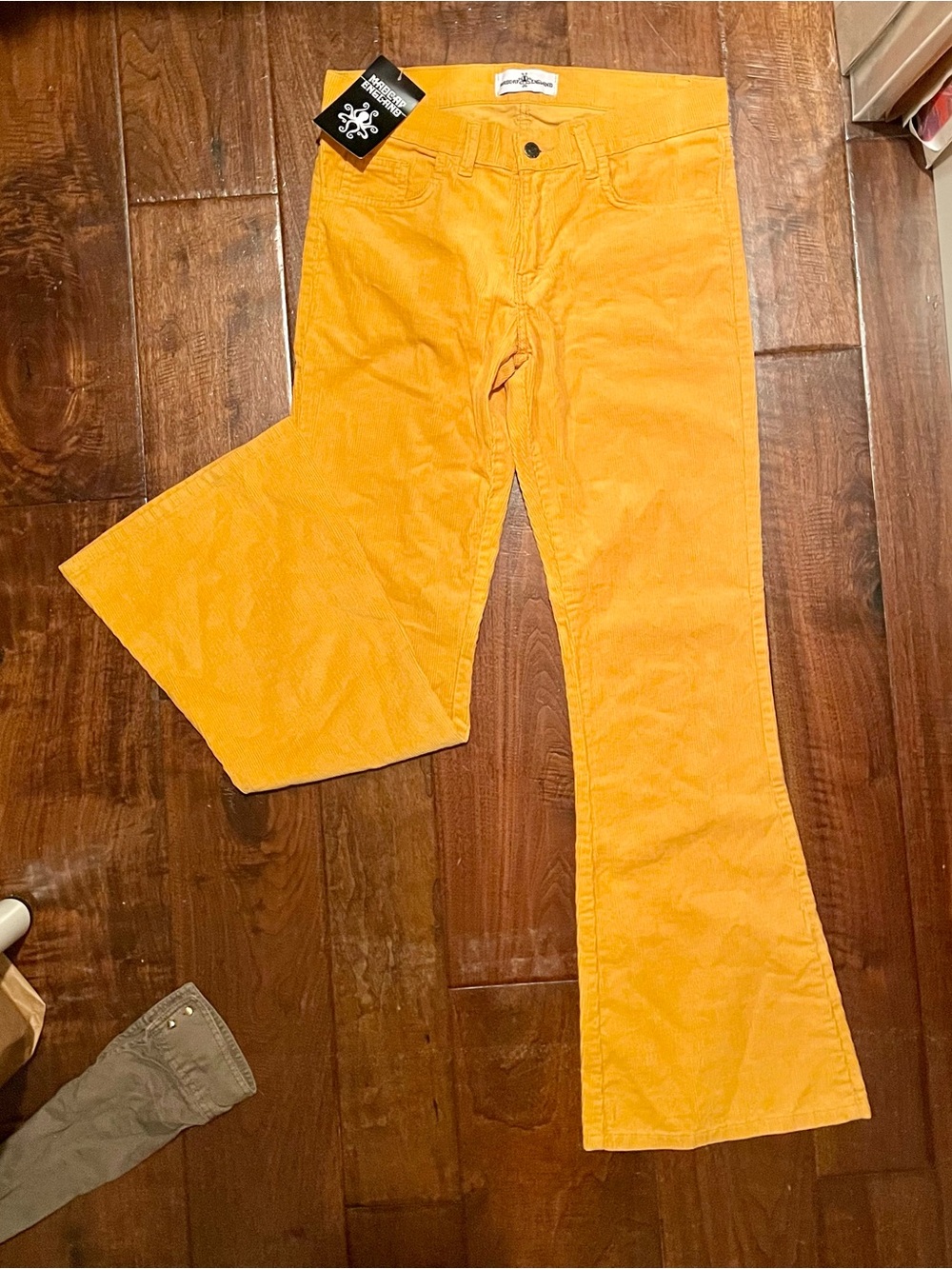 Golden Yellow Corduroy Flared Pants